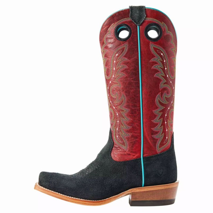 Women * | Ariat Women'S Futurity Boon Black Roughout Crimson Top Boot