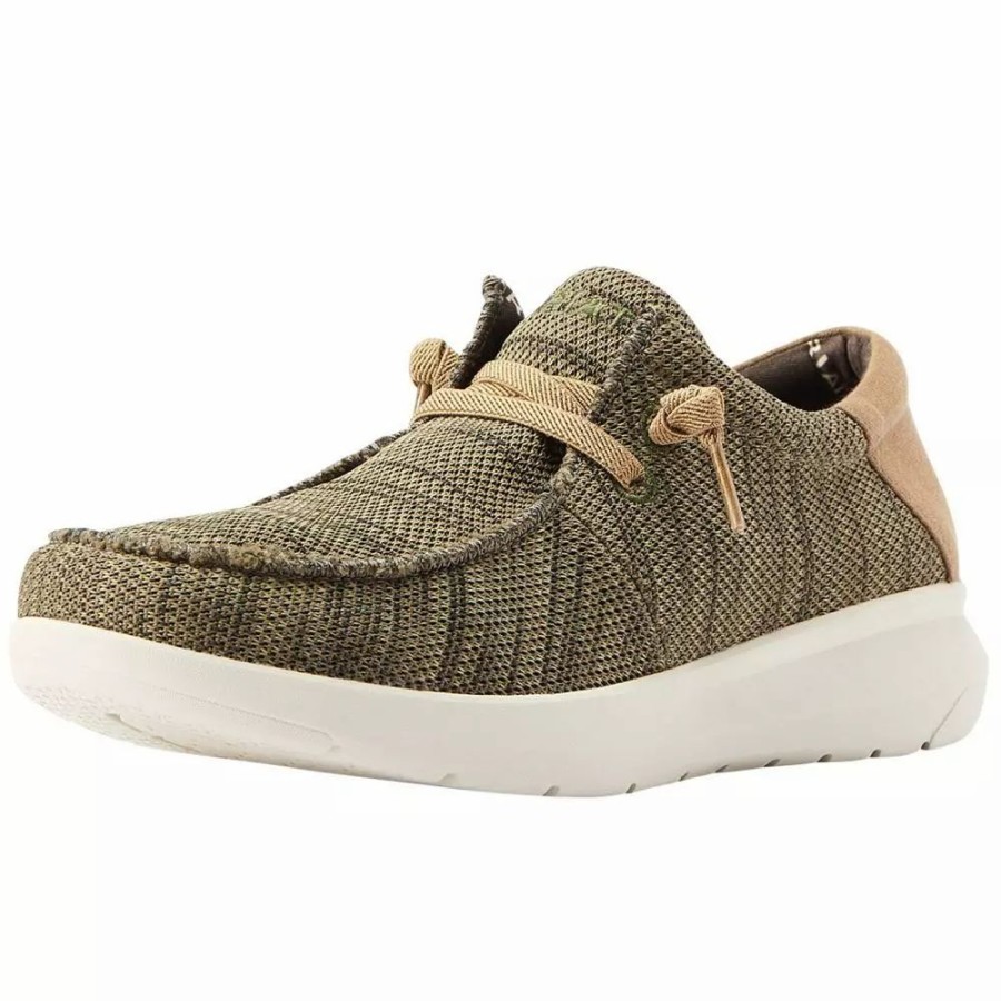 Men * | Men'S Ariat Hilo 2.0 Stretch Heathered Olive/Tan Shoe