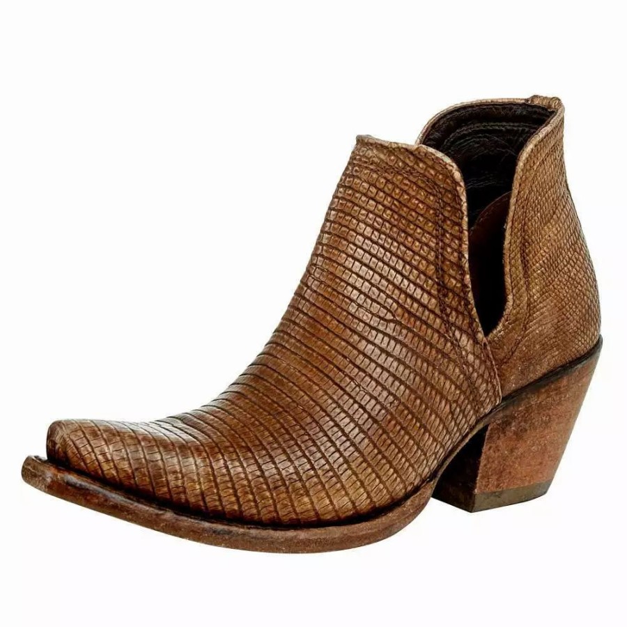 Women * | Ariat Women'S Naturally Distressed Brown Dixon Lizard Western Boot