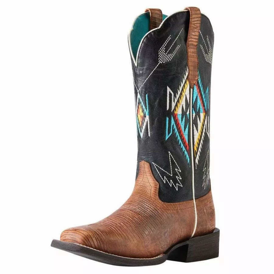 Women * | Ariat Women'S Frontier Chimayo Wide Square Toe Western Boot