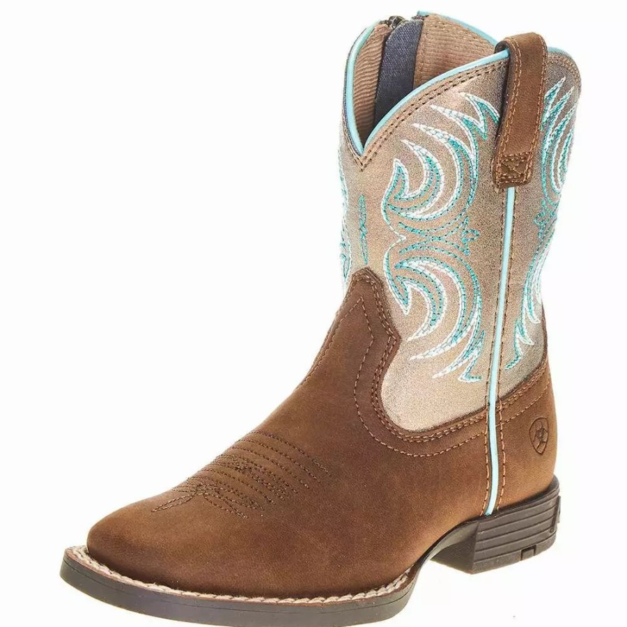 Kids * | Ariat Childrens Metallic Bronze Cowboy Boot