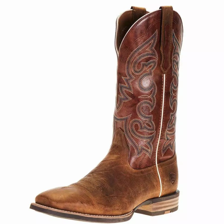 Men * | Ariat Men'S Everlite Go Getter Sorrel Crunch 13In. Blush Red Top Square Toe Boot