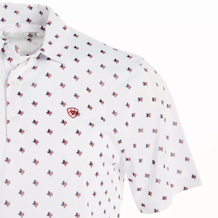 Men * | Ariat Men'S All Over Print Polo