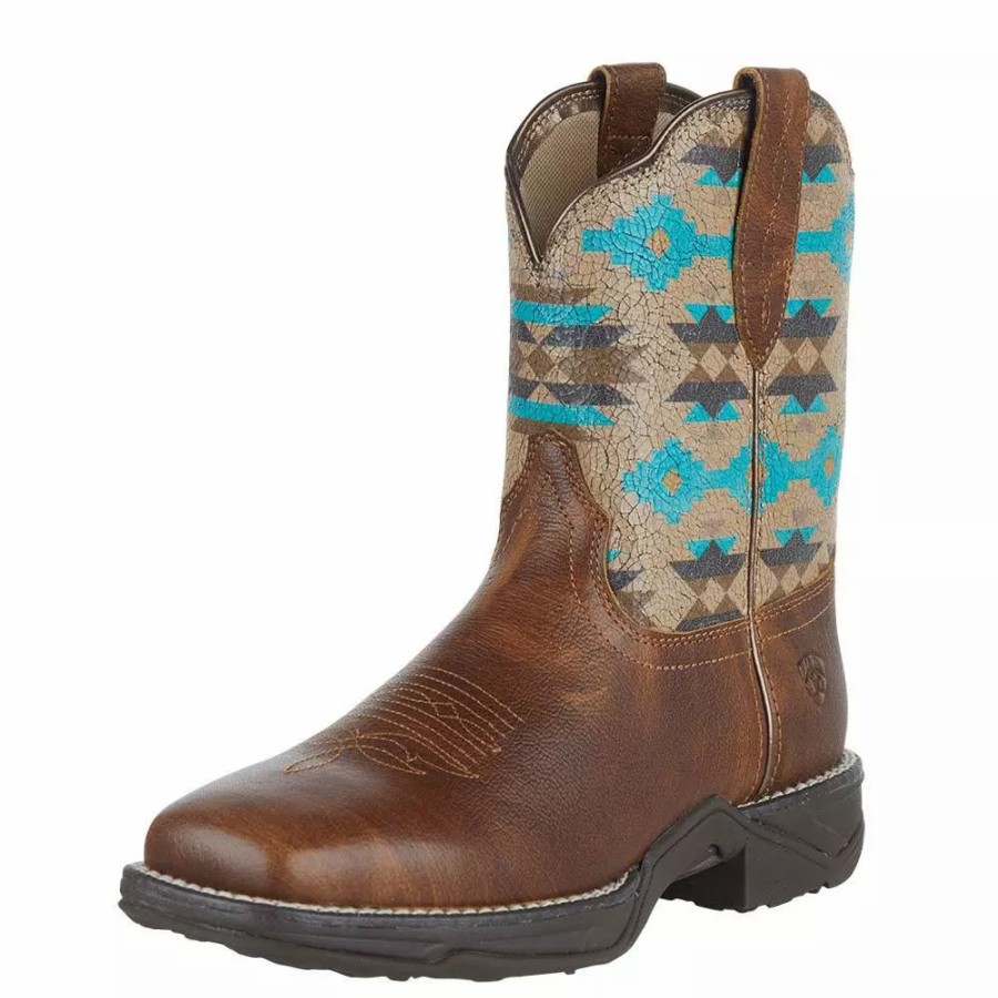 Women * | Ariat Women'S Anthem Brown/Aztec Top Shortie