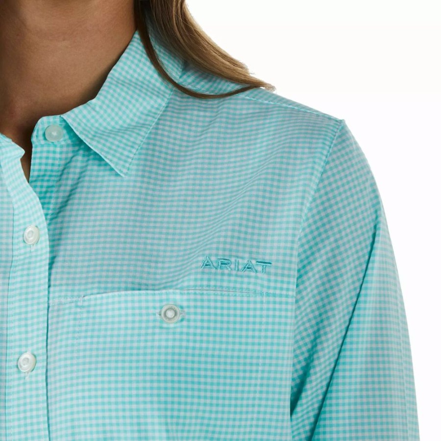 Women * | Ariat Women'S Aqua Check Venttek Shirt