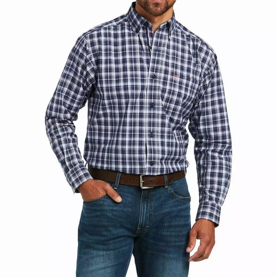 Men * | Ariat Pro Series Purple Plaid Justus Shirt