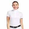 Women * | Ariat Women'S Aptos White Short Sleeve English Show Shirt