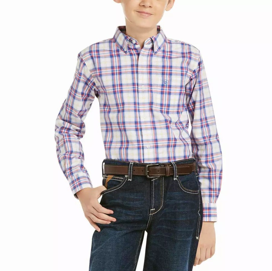 Kids * | Boy'S Ariat Pro Series Plaid Shirt