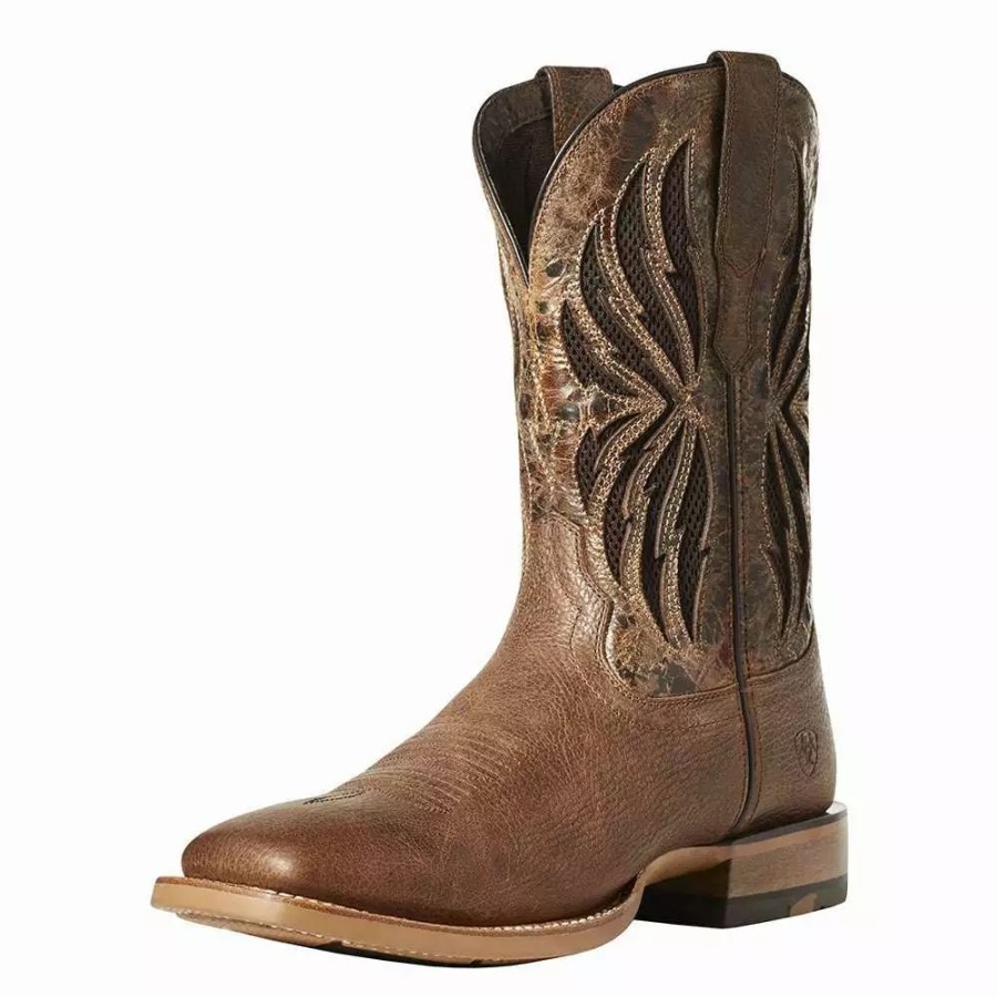 Men * | Ariat Men'S Arena Record Venttek Toffee Crunch 11In. Pepper Bark Top Square Toe