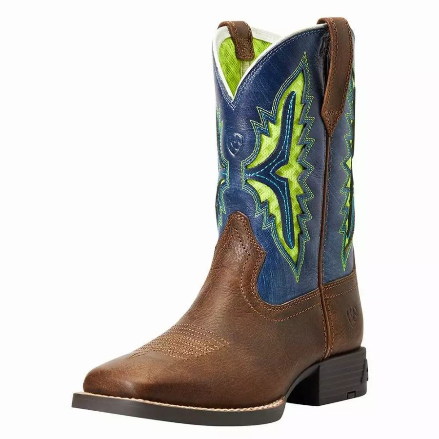 Kids * | Ariat Youth Koel Venttek Rust And Daring Indigo Cowboy Boot