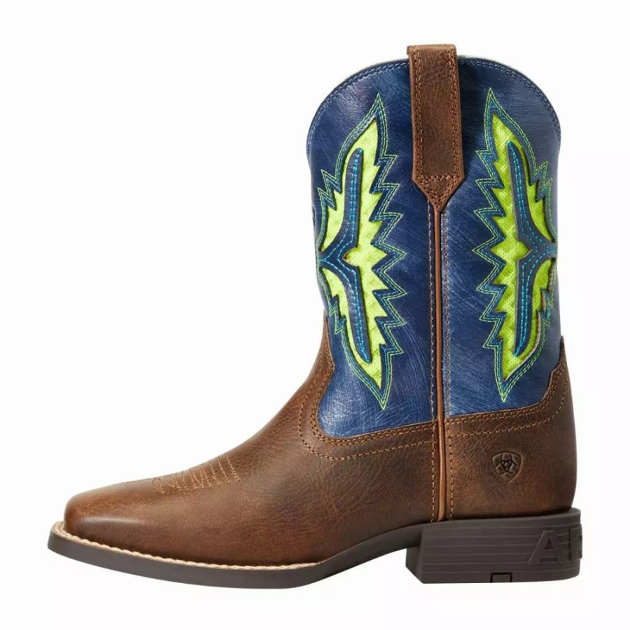 Kids * | Ariat Youth Koel Venttek Rust And Daring Indigo Cowboy Boot