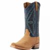 Men * | Ariat Mens Futurity Showman Dijon Roughout Navy Top Cutter Toe