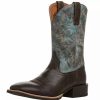 Men * | Ariat Men'S Sport Latigo Chocolate Brown 11In Stone Blue Top