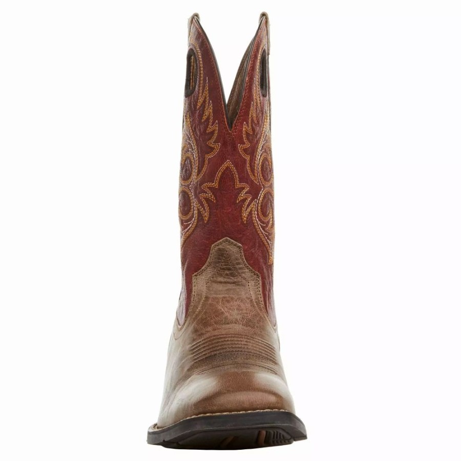 Men * | Ariat Mens Sport Rodeo Crazy Crunch Tan 11In Orange Top