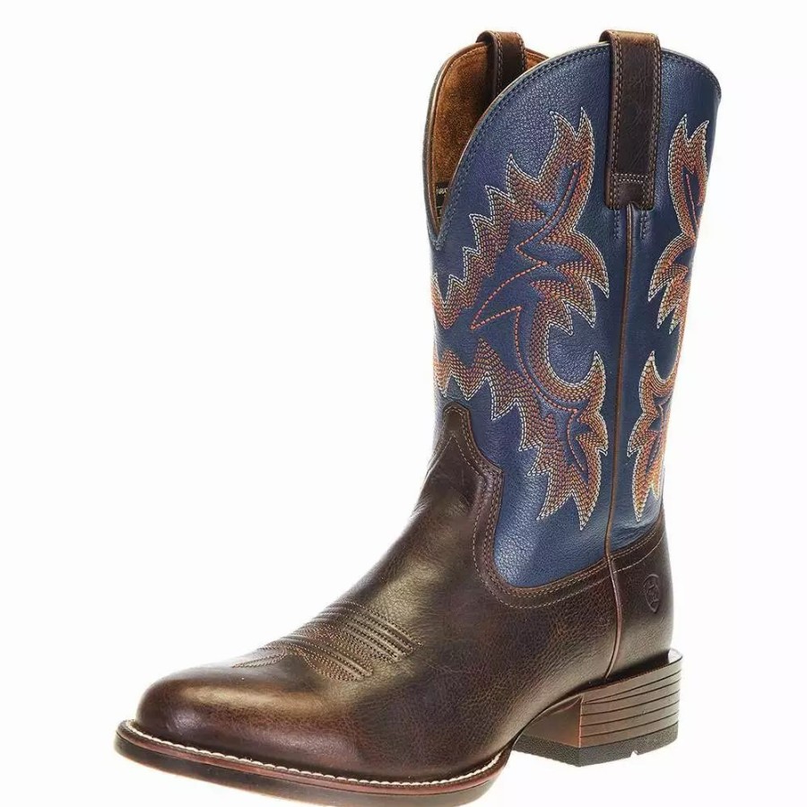 Men * | Ariat Men'S Ariat Stockman Ultra Wicker 11In. Federal Blue Top Round Toe Boot