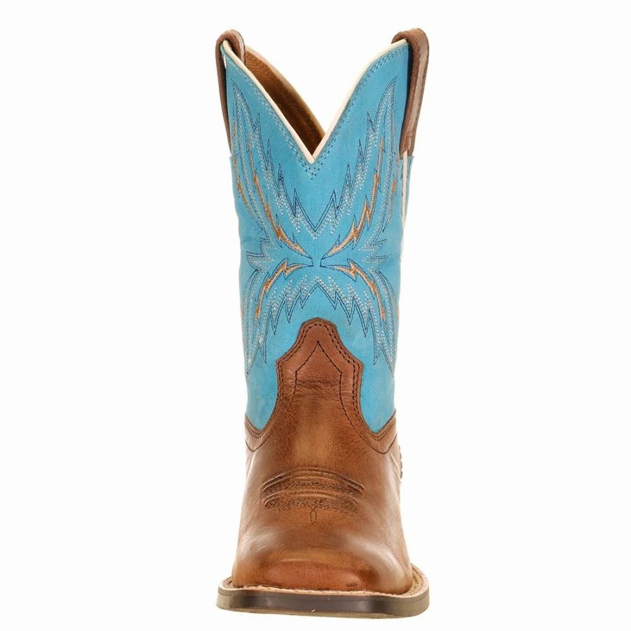 Kids * | Ariat Youth Arena Rebound Billy Brown And Wild Blue Boot