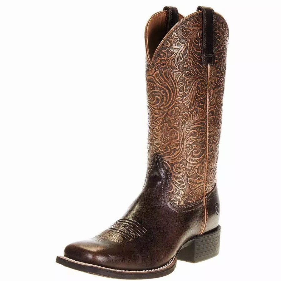 Women * | Ariat Women'S Round Up Arizona Brown Cowgirl Boot