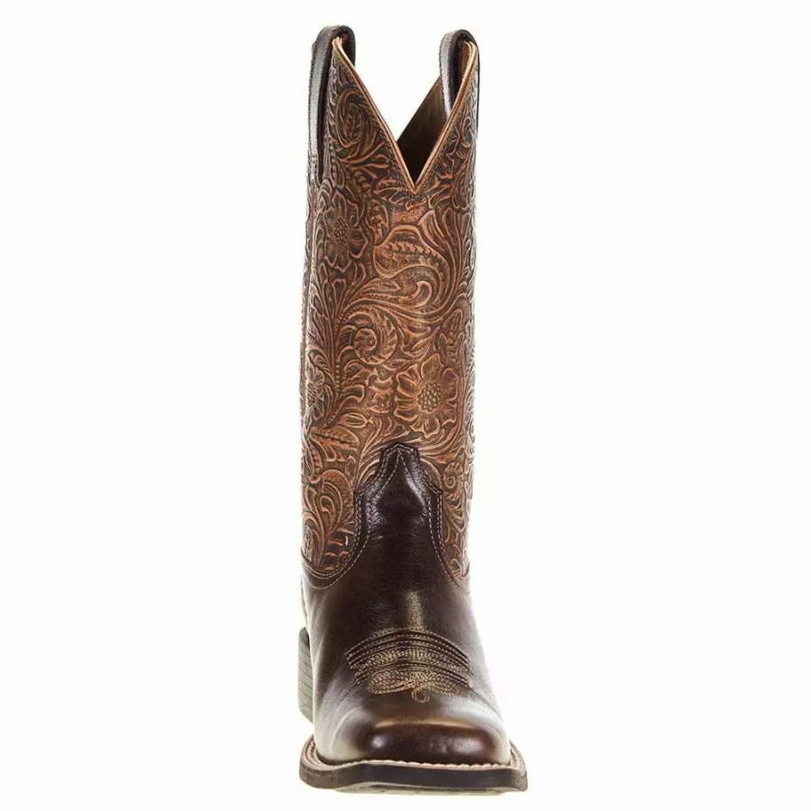 Women * | Ariat Women'S Round Up Arizona Brown Cowgirl Boot