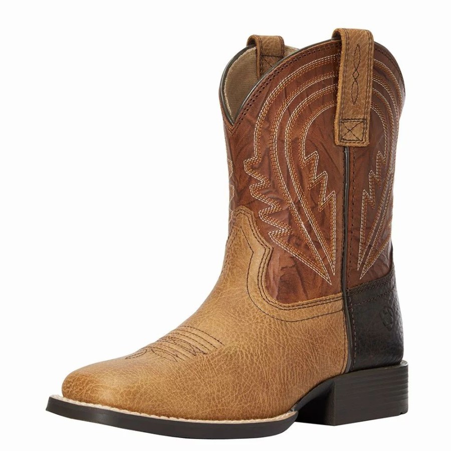 Kids * | Ariat Kids Lil Hoss Cottage Cinnamon Cowboy Boot