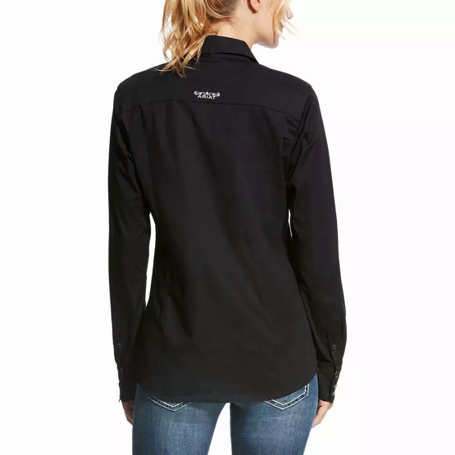 Women * | Ariat Kirby Black Stretch Button Down Shirt