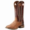 Men * | Ariat Mens Branding Pen Tobacco 13In Maroon Top Cowboy Boots