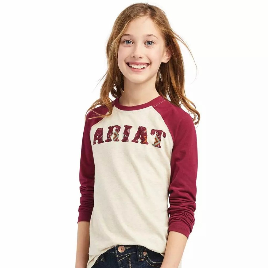 Kids * | Ariat Girl'S Real Zuma Baseball Shirt