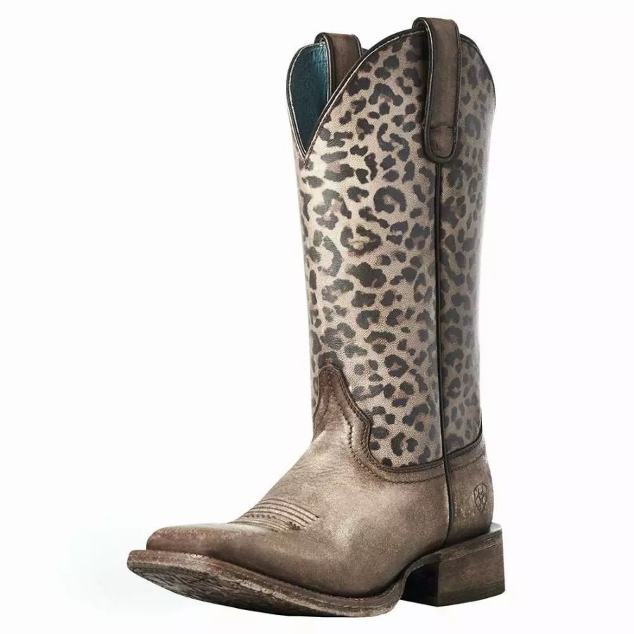 Women * | Ariat Women`S Circuit Savanna Distressed Brown/Leopard Boot