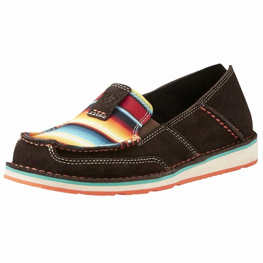 Women * | Women'S Ariat Cruiser Chocolate Serape Suede Shoes