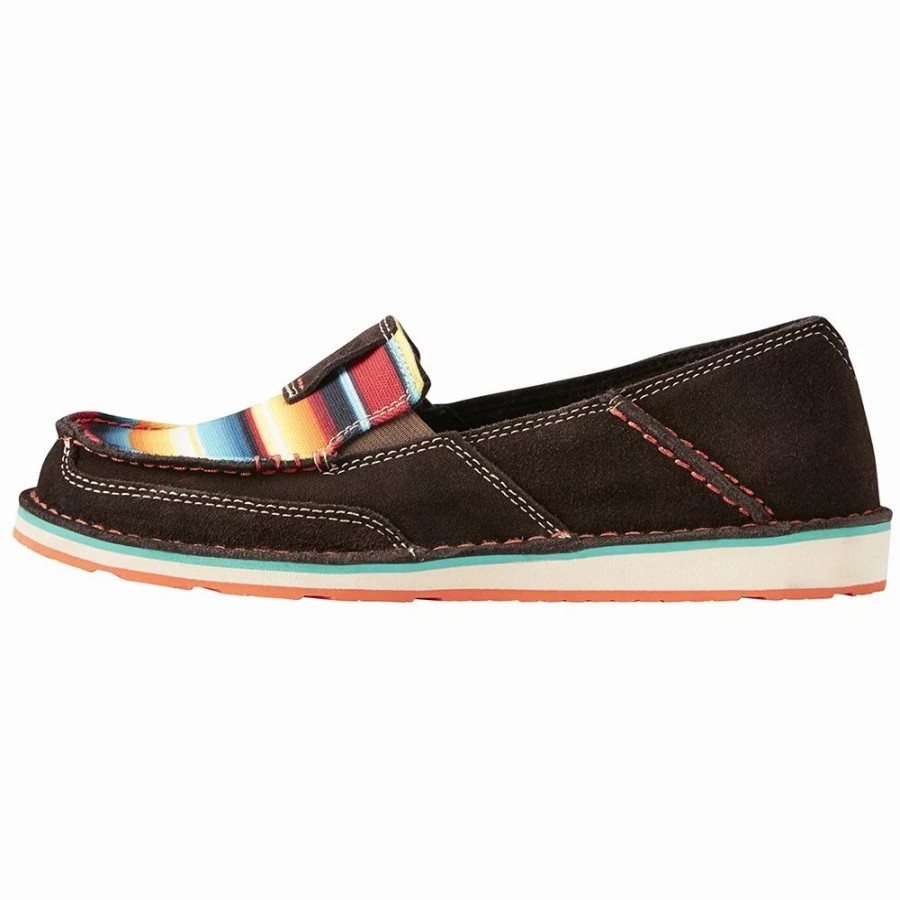 Women * | Women'S Ariat Cruiser Chocolate Serape Suede Shoes