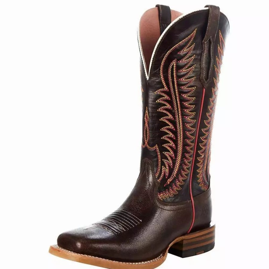 Women * | Ariat Womens Brown/Red Top Boot