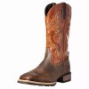 Men * | Ariat Men'S Hybrid Big Boy Earth 13In. Orange Top Square Toe Boots