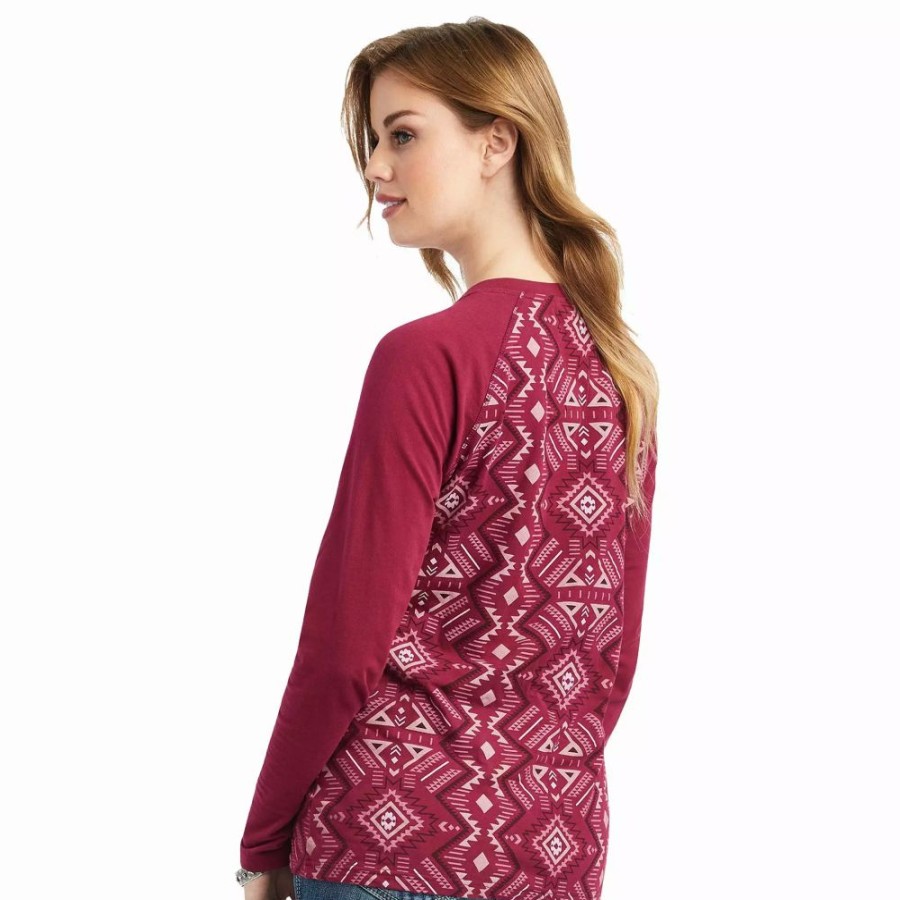 Women * | Ariat Women'S Real Printed Henley Shirt