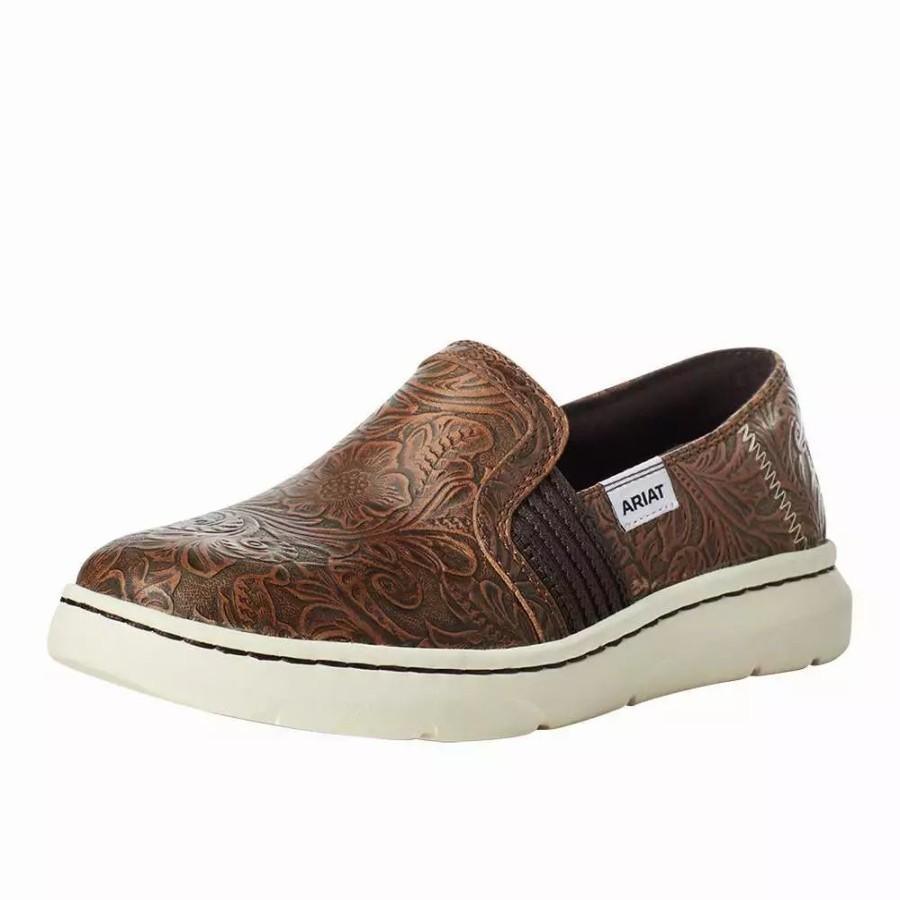 Women * | Ariat Womens Brown Floral Embossed Ryder Casual