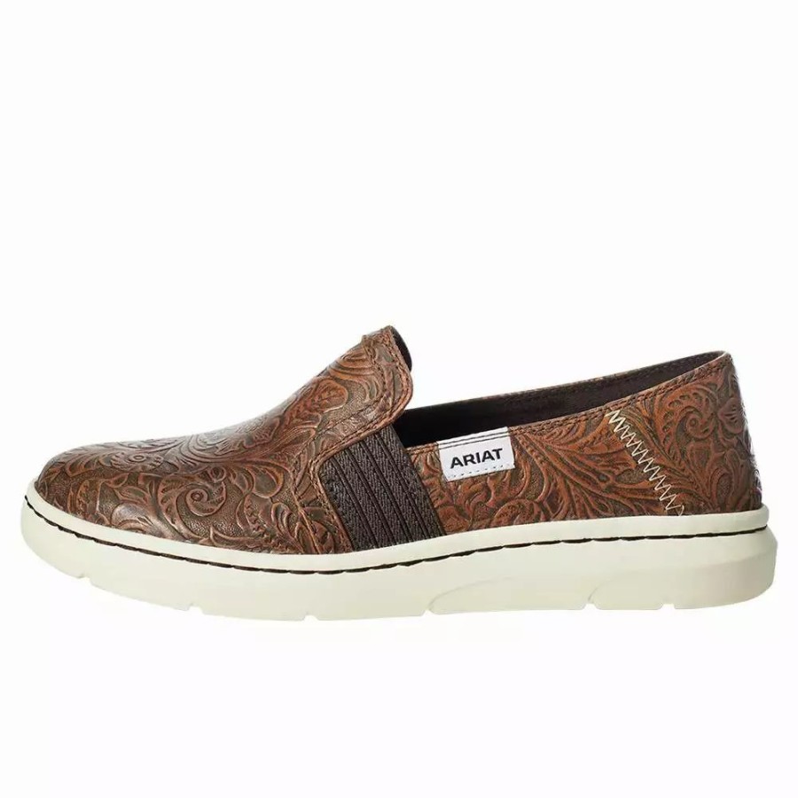 Women * | Ariat Womens Brown Floral Embossed Ryder Casual