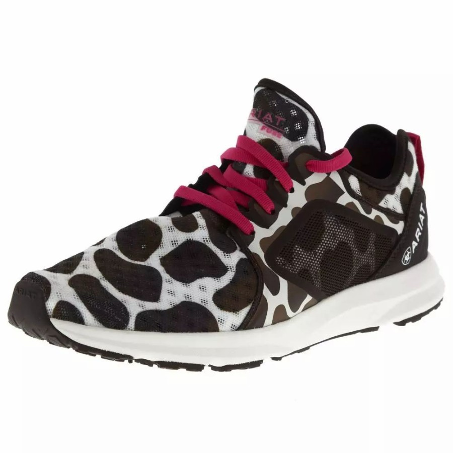 Women * | Ariat Women'S Cow Print Fuse Tennis Shoe