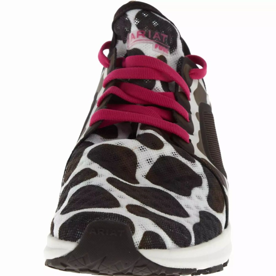 Women * | Ariat Women'S Cow Print Fuse Tennis Shoe