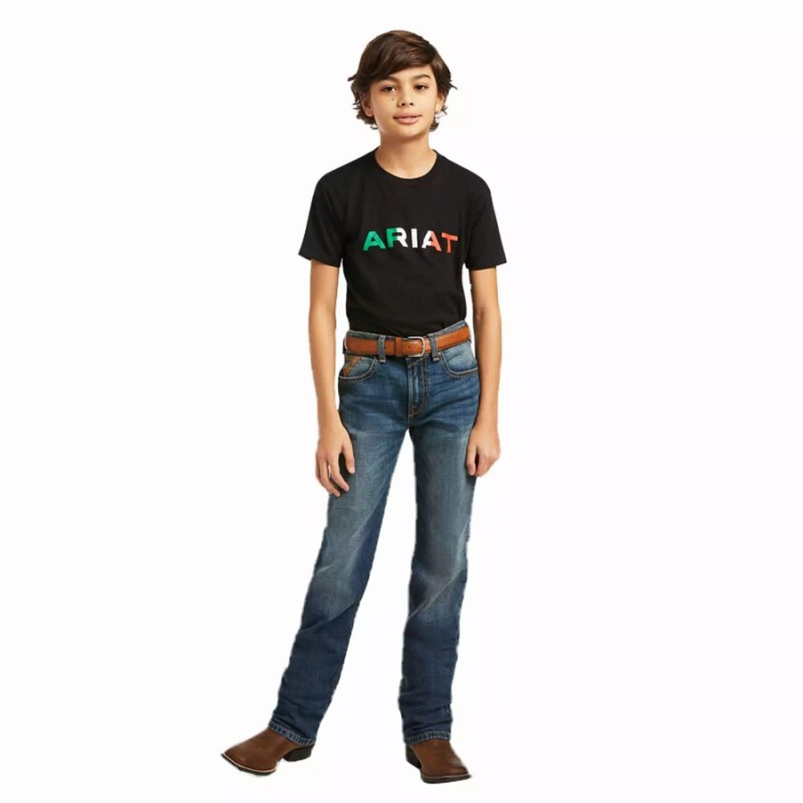 Kids * | Ariat Kids Viva Mexi Short Sleeve Black T-Shirt