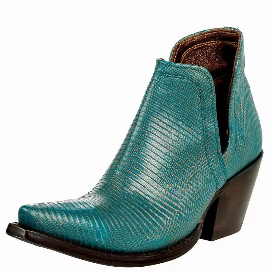 Women * | Ariat Women'S Turquoise Metallic Lizard Dixon Western Boot