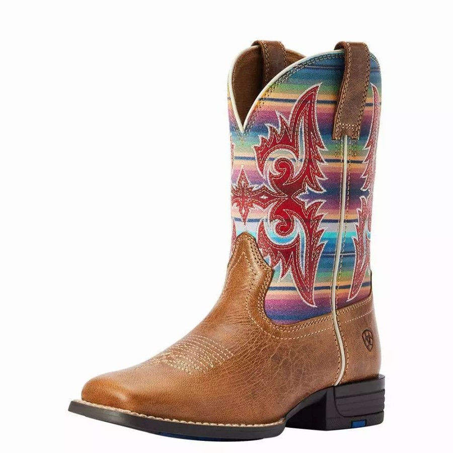 Kids * | Ariat Youth Tan Lonestar Ridge Serape Cowgirl Boot