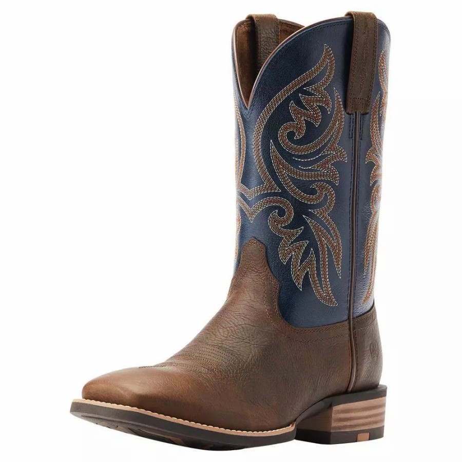 Men * | Ariat Men'S Slingshot Rowdy Rusty Dark Denim Square Toe Boot