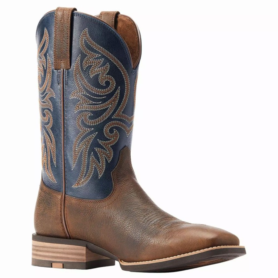 Men * | Ariat Men'S Slingshot Rowdy Rusty Dark Denim Square Toe Boot