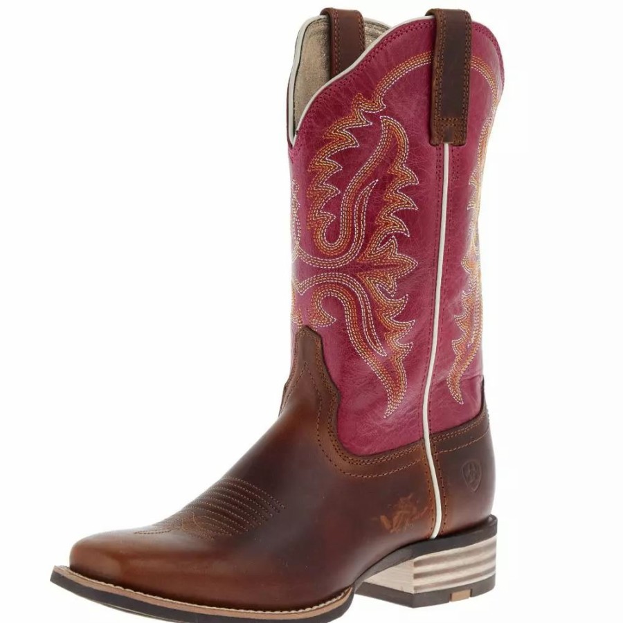 Women * | Ariat Women'S Olena Vintage Caramel 11In. Berry Rogue Square Toe Boot