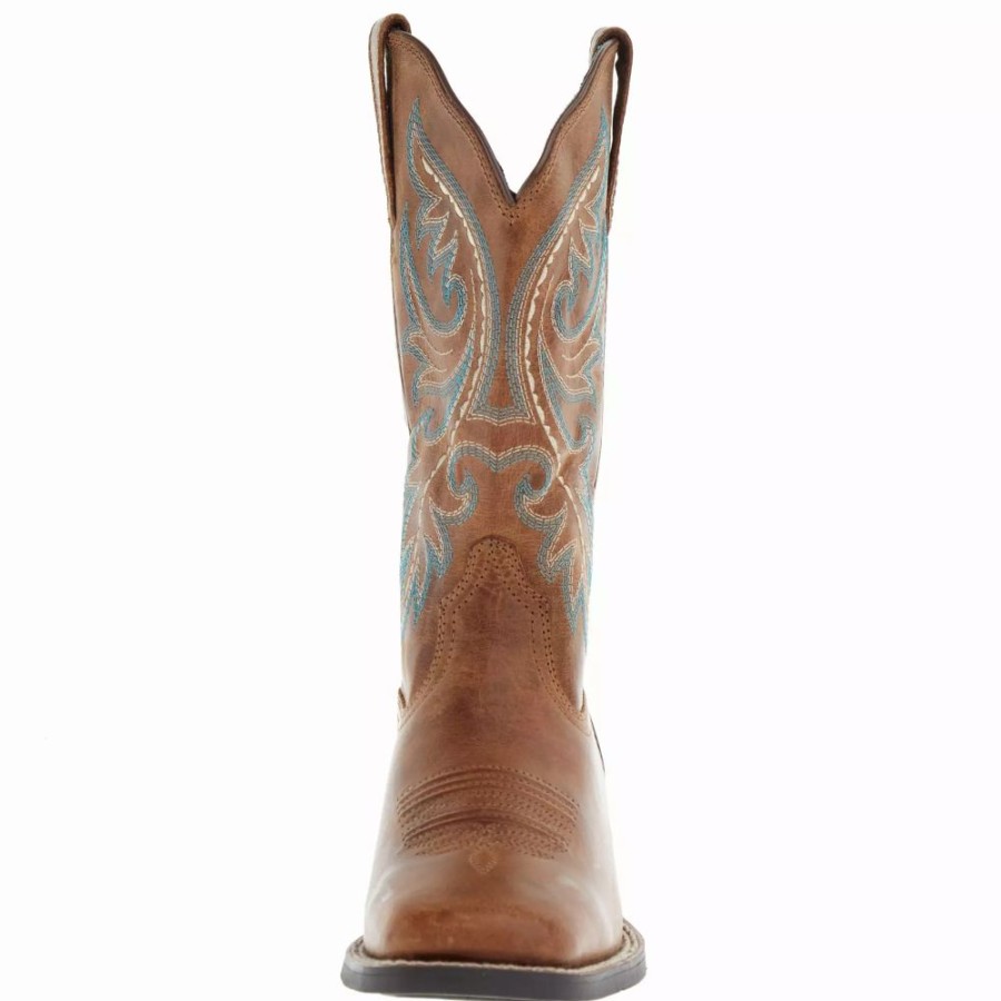 Women * | Ariat Women'S Round Up Back Zip Desert Sand Western Boot