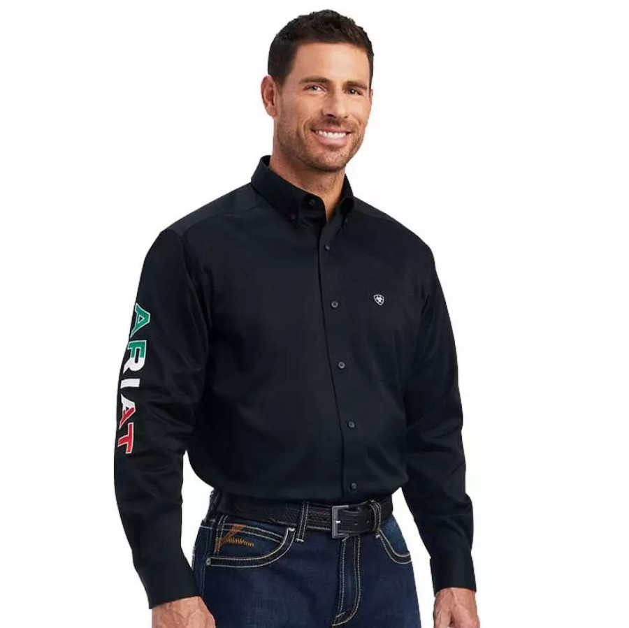 Men * | Ariat Men'S Team Logo Mexi Twill Classic Fit Long Sleeve Shirt