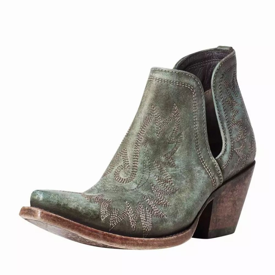 Women * | Ariat Women`S Distressed Turquoise Dixon Bootie