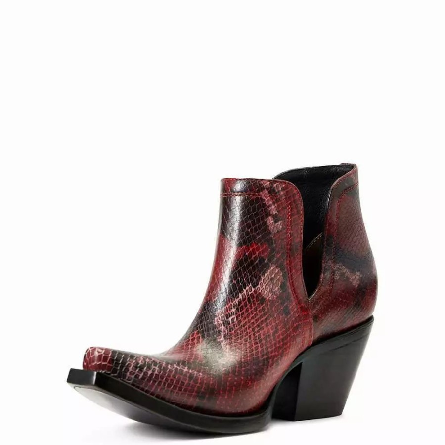 Women * | Ariat Womens Red Snake Dixon Bootie 10041030