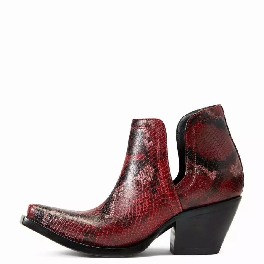 Women * | Ariat Womens Red Snake Dixon Bootie 10041030