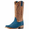 Men * | Ariat Men'S Futurity Showman Navy Roughout Brown Top Cowboy Boot