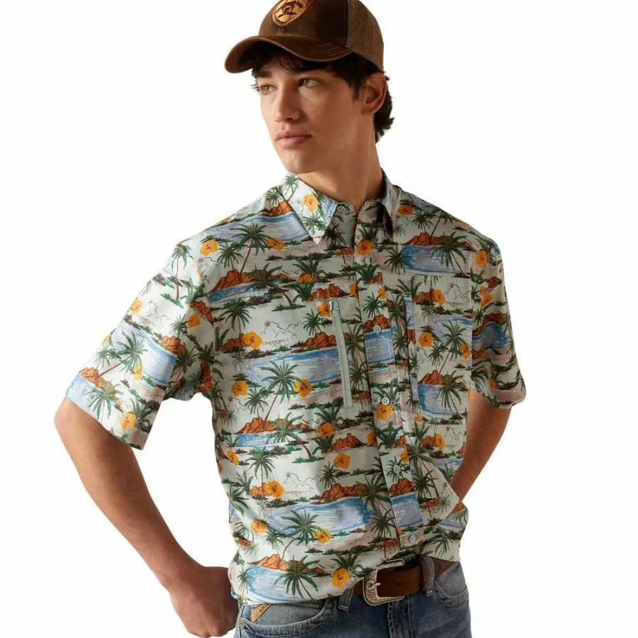 Men * | Ariat Men'S Aqua Venttek Classic Fit Shirt