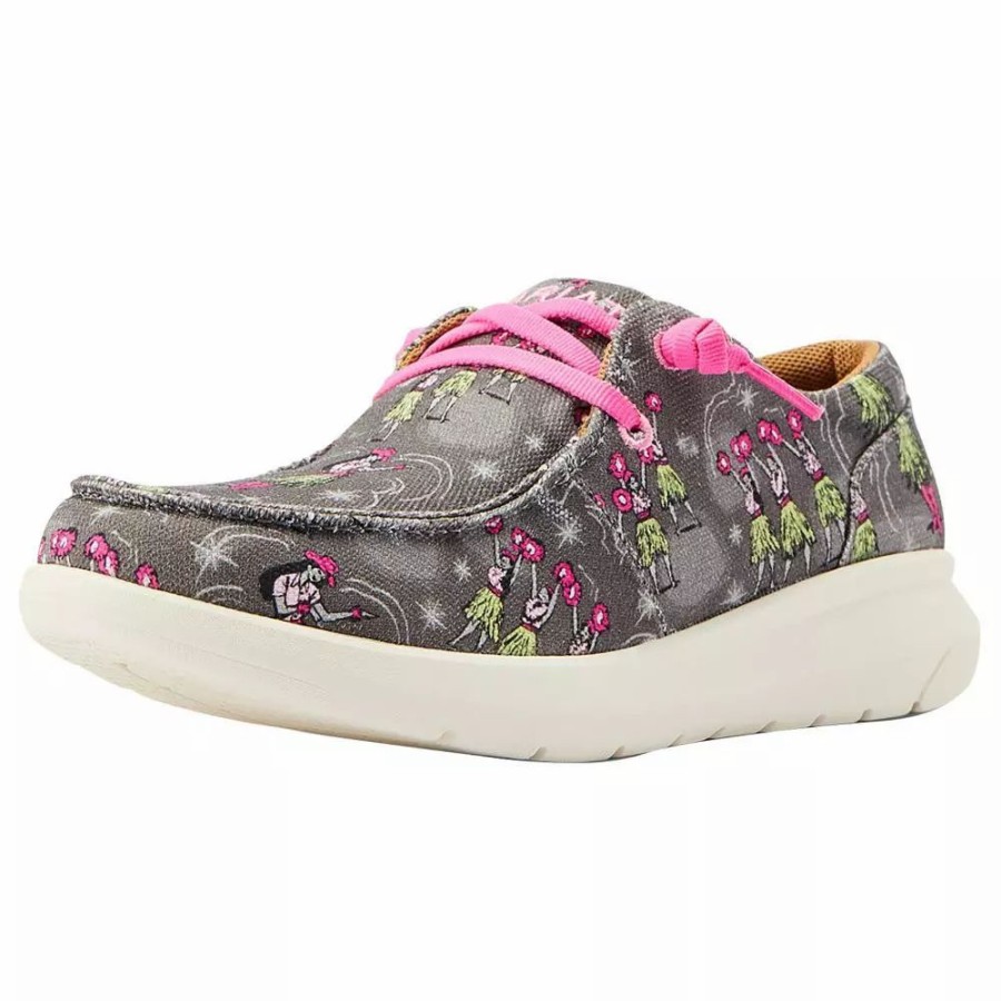 Women * | Ariat Women'S Grey Western Aloha Hula Print Hilo Casual